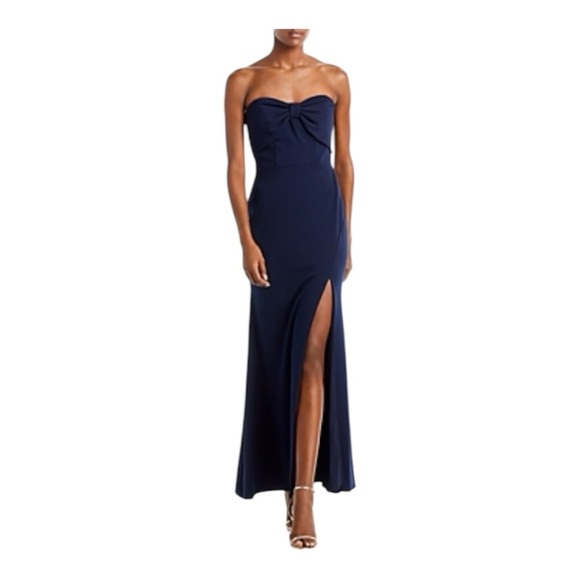 Aqua Dresses & Skirts - Aqua Elegant Navy Strapless Evening Gown